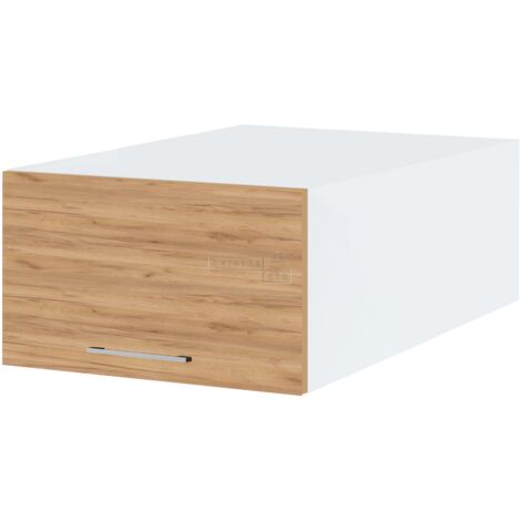 Meuble haut grande profondeur de cuisine Bellissi Chene 1 porte relevable L 60 cm - Porte avec poignée apparente Décor chêne brut (1/5)
