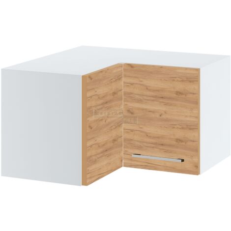 Meuble d'angle haut SLIM de cuisine Bellissi Chene 2 portes L 60/60 cm -  Porte avec poignée apparente  Décor chêne brut (1/5)