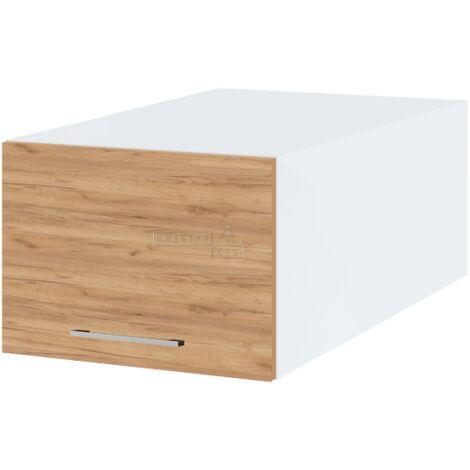 Meuble haut grande profondeur de cuisine Bellissi Chene 1 porte relevable L 50 cm - Porte avec poignée apparente Décor chêne brut (1/5)