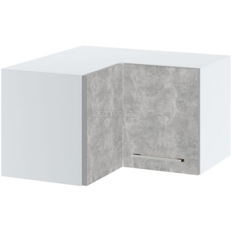 Meuble d'angle haut SLIM de cuisine Bellissi Beton Naturel 2 portes L 60/60 cm - Porte avec poignée apparente Grey (1/5)