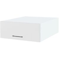 Meuble haut grande profondeur de cuisine Lovia Blanc Mat 1 porte relevable L 90 cm - Porte avec poignée apparente White