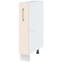 Meuble range épice Lovia Vanille Mat L 15 cm - Couleur de Caisson Gris - Porte avec poignée apparente Alu