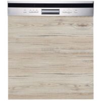 Cuisineandcie – Façade de cuisine pour lave-vaisselle semi-intégrable – Noyer blanchi – L 60 cm – Aspect bois naturel – Pour harmoniser votre cuisine