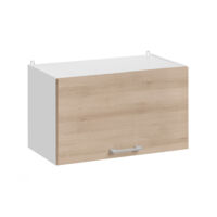 Cuisineandcie – Meuble haut de cuisine chêne naturel 1 porte relevable L 60 cm – Vérins à gaz pour ouverture automatique – Design sobre et résistant