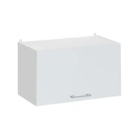 Cuisineandcie – Meuble haut de cuisine blanc brillant 1 porte relevable L 60 cm – Charnières réglables avec vérins à gaz – Design épuré et fonctionnel