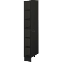 Cuisineandcie – Colonne de cuisine étagère ouverte – Lovia Noir mat – L 20 x H 218.7 x P 56 cm – Résistante aux agressions – Entretien facile