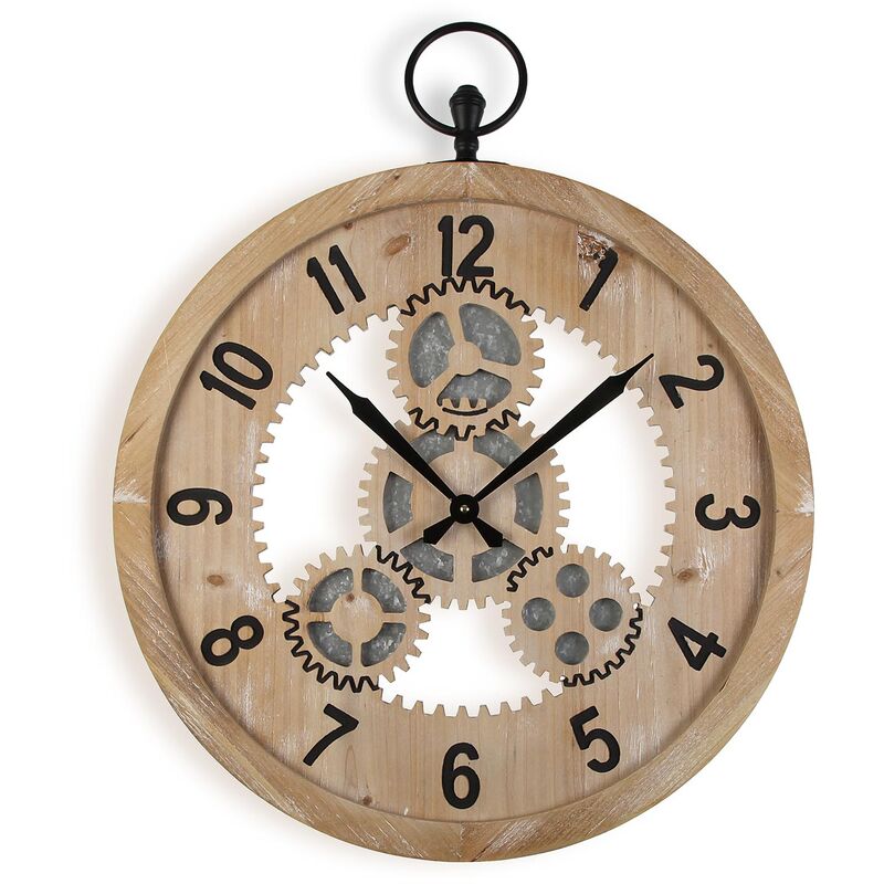 Versa Rethel Reloj de Pared Decorativo para la Cocina, el Salón, el Comedor  o la Habitación, Medidas (Al x L x An) 58 x 4,5 x 58 cm, Madera, Color  Marrón