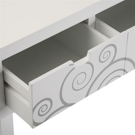 Versa Revery Mueble Recibidor Estrecho para Entrada o Pasillo, Mesa Consola, con 2 cajones, Medidas (Al x L x An) 81,5 x 30 x 90 cm, Madera, Color Blanco