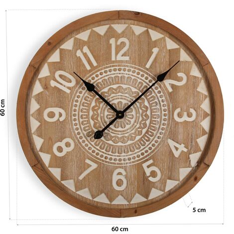 Reloj de pared redondo marrón Charme Industrial Ø60 cm