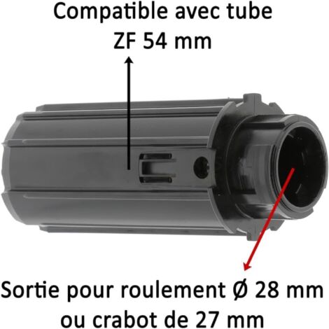 Embout De Tube Octogonal Pour Volet Roulant - Sortie Carrée 10 Mm Femelle, Nez 18 Mm Mâle, Longueur 130 Mm