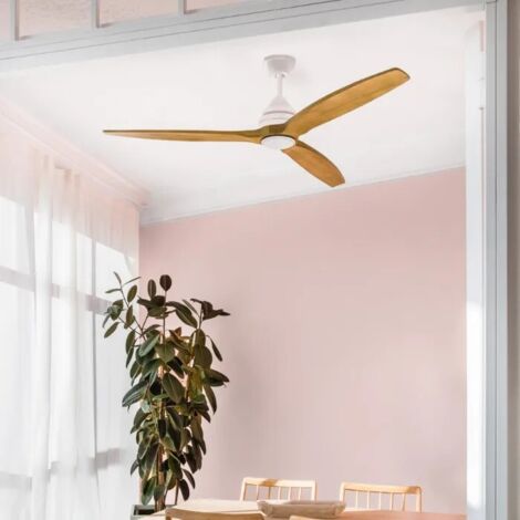 ALO Ventilatore con luce bianco/legno 33727DC