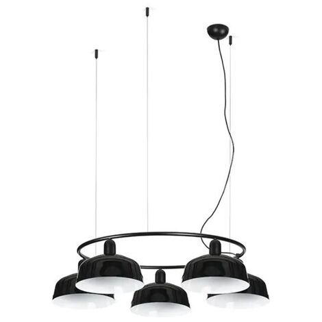 Faro Tatawin Lampada a sospensione media, nero lucido, 5x E27