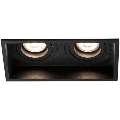 Faro Hyde - Downlight quadrato inclinabile nero 2 luci, GU10 (1/4)