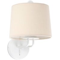 Faro MONTREAL - Lampada da parete con paralume bianco, attacco E27
