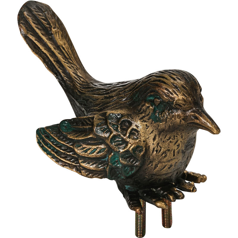 Dehner Vogeltränke mit Vogel, Ø ca. 30 cm, Höhe ca. 30 cm, Granit/Bronze,  grau