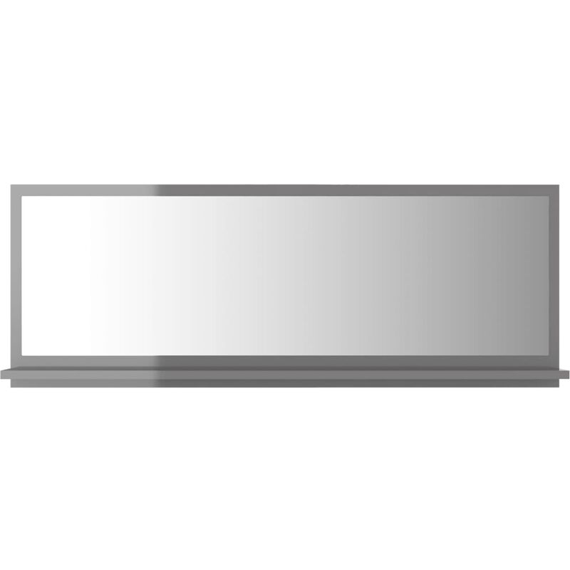 Badspiegel Hochglanz-Grau 40x10,5x37 cm Spanplatte F5N6 