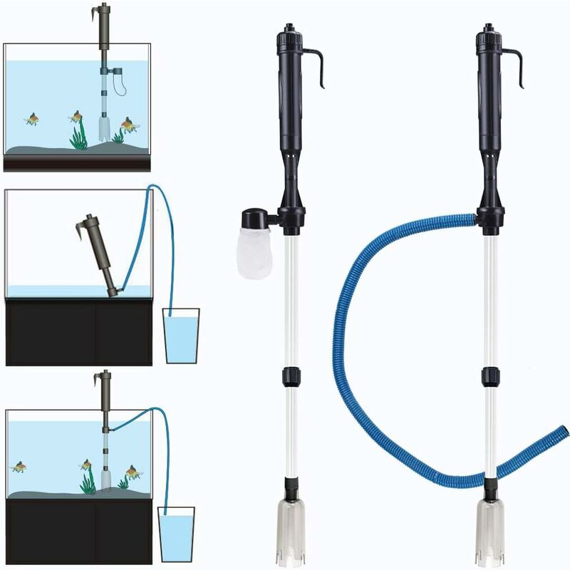 Elektrische Aquarium Staubsauger Set Mulmsauger Fish Bodenreinigung Siphon  DE 