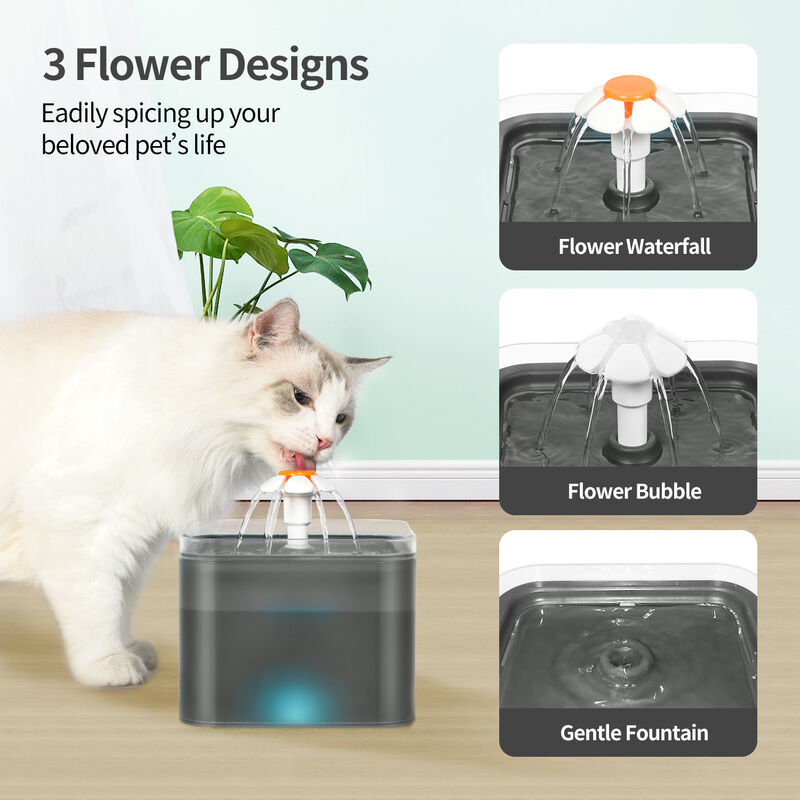 BR-Vie Trinkbrunnen für Katzen und Hunde, 2 l, leiser Katzenwasserspender  mit austauschbarem Filter, grau