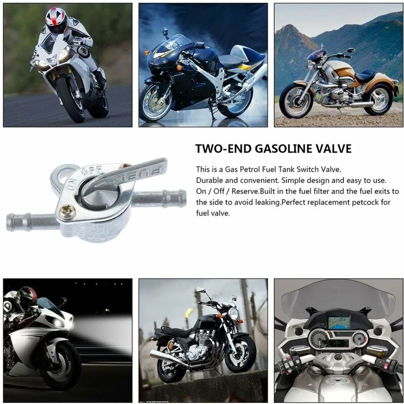 BR-Vie 2 STÜCKE Universal Kraftstoffhahn Motorrad Kraftstoffschalter 6 mm  Kraftstoffschalter für Moped Motorrad und Quad mit Abschaltfunktion
