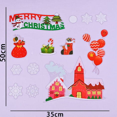 Weihnachtsfensteraufkleber,DIY  Weihnachtsfensteraufkleber,Weihnachtsfensteraufkleber,Fensteraufkleber ,Schneeflockenaufkleber,Aufkleber für  Weihnachtsdekoration,Weihnachtsaufkleber (JC-A51)-13Treize