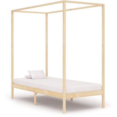 Himmelbett-Gestell Massivholz Kiefer 100 x 200 cm