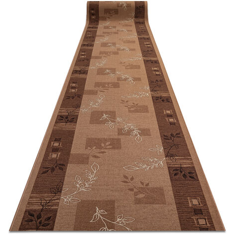 Modernen Preiswert Antirutsch Läufer 'RAMA' Gummiert Beige Breite 67 80 100 120