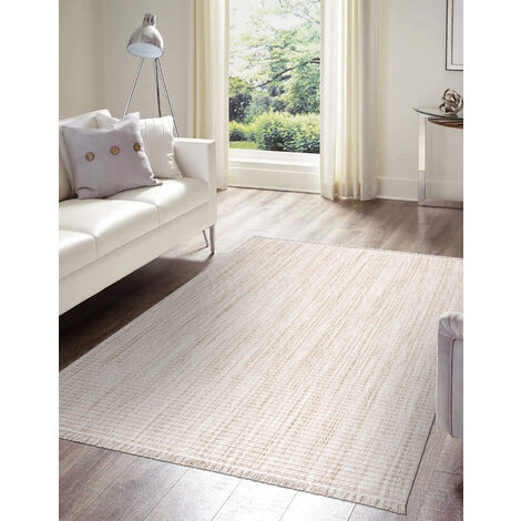 Teppich Flach Gewebt Beige