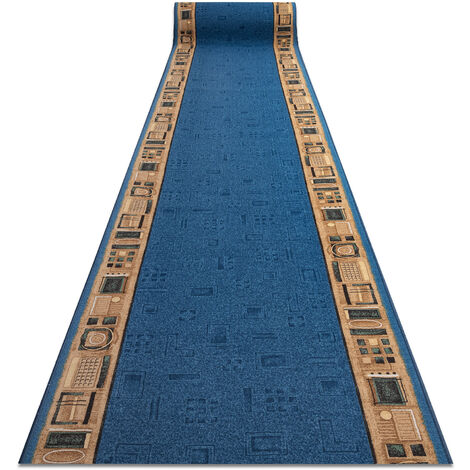 Läufer Antirutsch JENA blau 120cm blue 120x350 cm