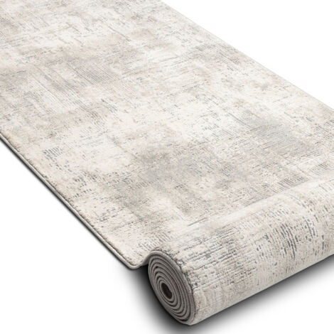 Runner Structural MEFE 8722 twee niveaus van fleece grijs / wit 80 cm