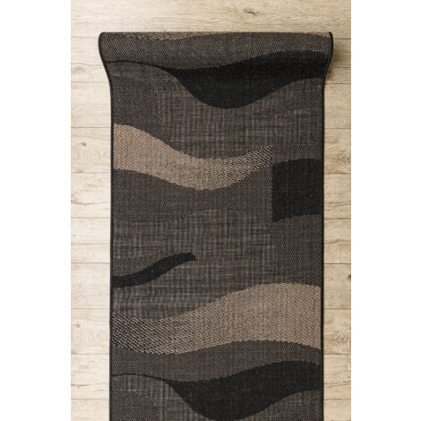 Läufer SIZAL FLOORLUX Modell 20212 black / coffe 100 cm beige 100x200 cm