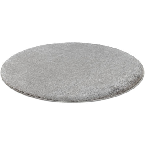 Badteppich SANTA Kreis eben, rutschfest, weich – grau grey rotondo 50 cm