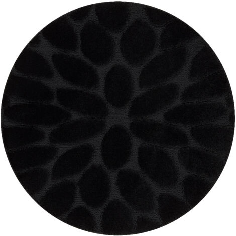 Badteppich SUPREME Kreis STONES, Steine, rutschfest, weich – schwarz black rund 100 cm