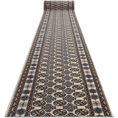 Läufer Wolle NAIN Rosette 6177 51033 beige / dunkelblau 100cm beige 100x300 cm (1/5)