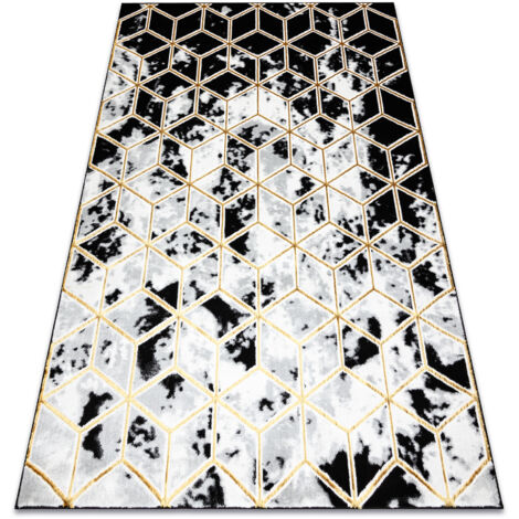 Teppich ALLURE 1966 Würfel 3D - Strukturell, stilvoll, glamourös schwarz / gold black 240x330 cm (1/5)