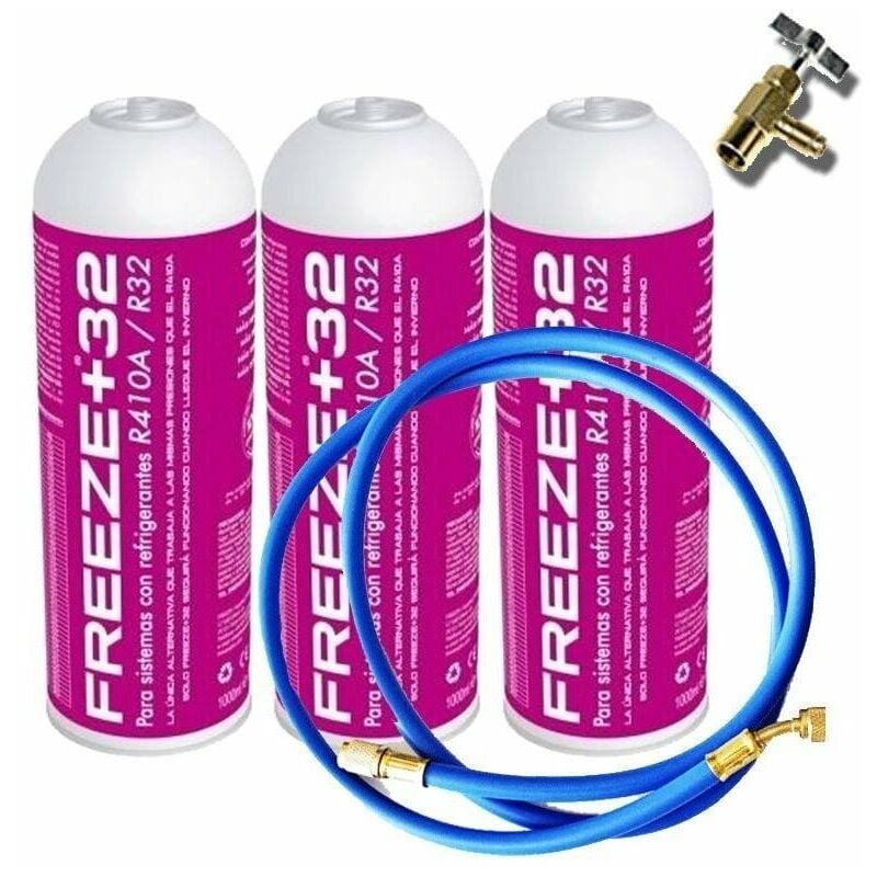 3 bouteilles de liquide de refroidissement à gaz écologique Organique +32  350gr + Valve +