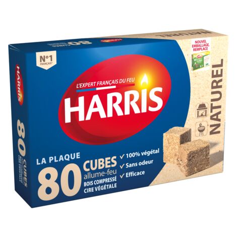 Harris - 80 cubes allume-feu NATUREL