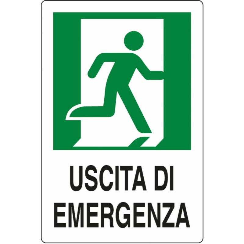CARTELLO SEGNALETICO TARGA TABELLA PVC PLASTICA USCITA DI EMERGENZA 20x30 Destra 88558166