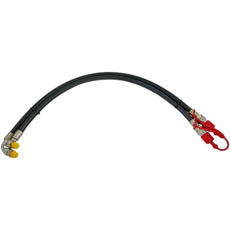 Kit tubi idraulici 3/8" 2SN per terzi punti con valvola di blocco con bocchettone (1/4)