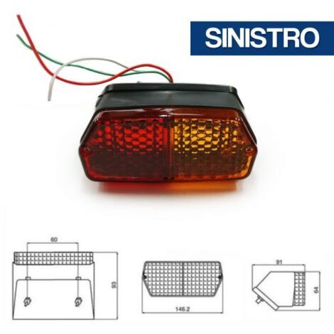 Fanale posteriore alogeno sinistro 145x65mm