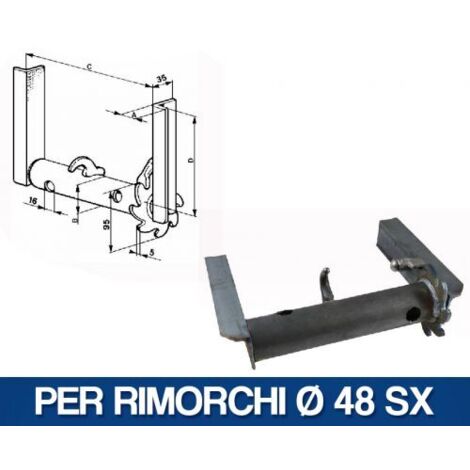Verricello sinistro per rimorchi ø 48mm