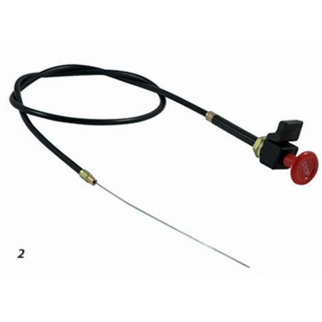 Tirante stop motore,cavo lunghezza 1200mm con leva d'arresto e pomello stop rosso