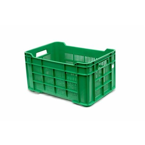 Cassetta Agricola In Plastica 40 Litri - Fondo Traforato Per Raccolta Olive E Frutta, Impilabile, Made In Italy