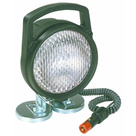 Faro da lavoro alogeno Ø 161mm con base magnetica e cavo spiralato (1/2)