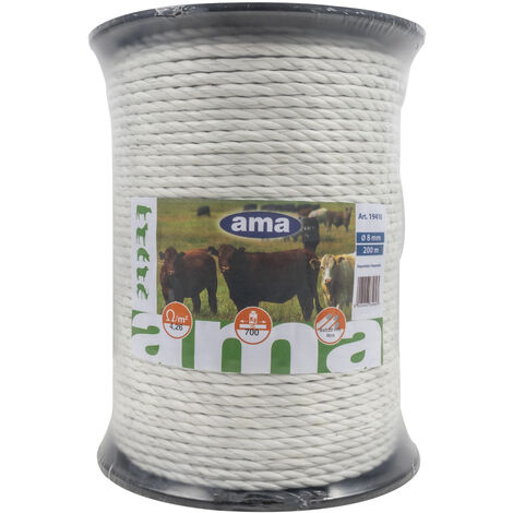 Corda elettrica diametro 8mm lunghezza 200m resistenza max 700kg