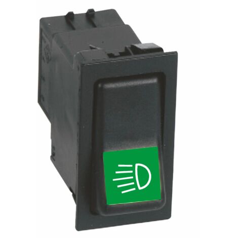 Illuminazione Verde Interruttore Interruttore Basculante OFF-ON-ON 12V - Per Luci Di Posizione Auto, Plastica Nera, Illuminazione Verde Interruttore Compatto Illuminato
