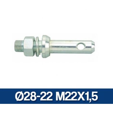 PERNO PER ATTACCO ATTREZZI C/DADO SOLLEVATORE TRATTORE RIMORCHIO RICAMBIO 20088V Ø28-22 M22X1,5 (20090)