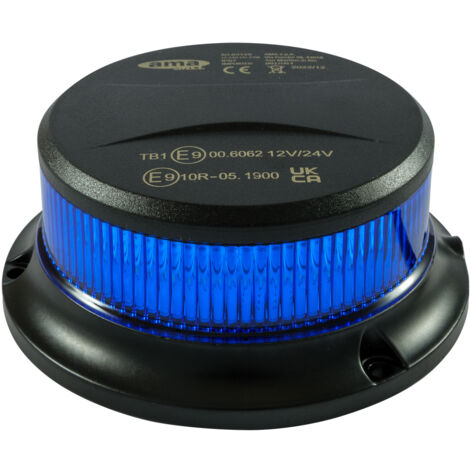 Lampeggiante a led blu 12-24V base magnetica