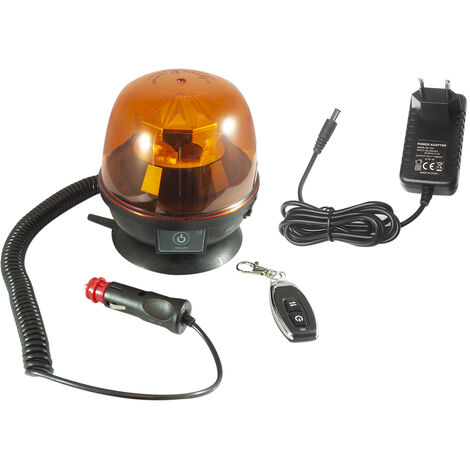 Lampeggiante a batteria con telecomando 12-24V base magnetica