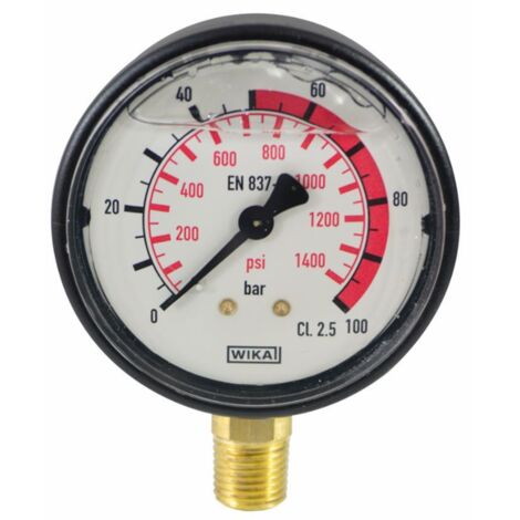 Manometro alla glicerina Ø 63 mm con scala 0-100 e attacco M1/4"