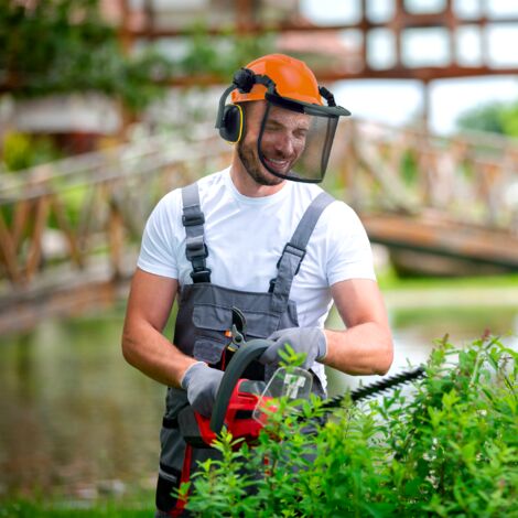Casco Da Lavoro Con Visiera A Rete Per Motosega E Giardinaggio - Protettivo Regolabile - Foto 9